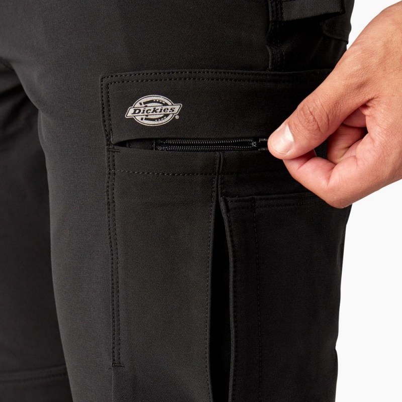 Men's Dickies Slim Fit Holster Double Knee Work Pants Black | 752603VET