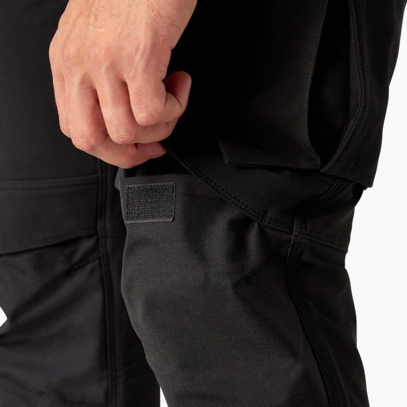 Men's Dickies Slim Fit Holster Double Knee Work Pants Black | 752603VET