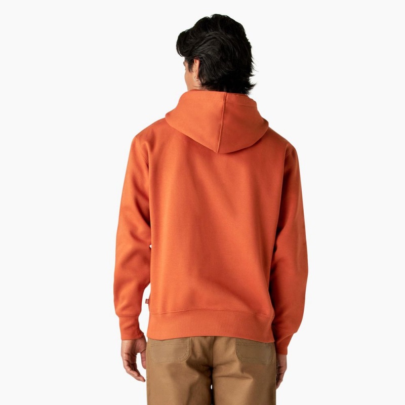 Men's Dickies Summerdale Hoodie Orange | 049253YCQ