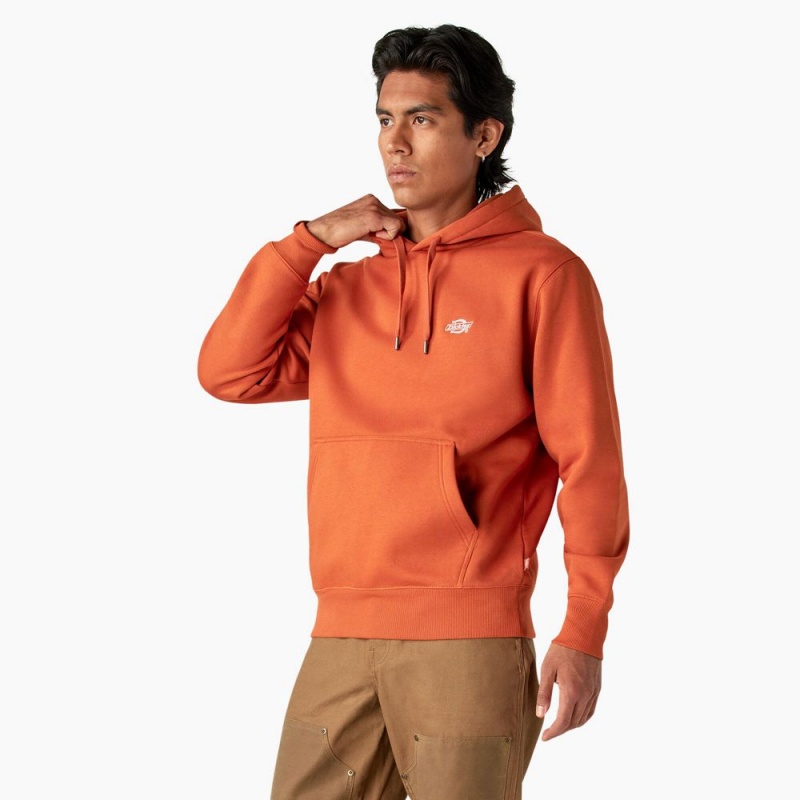 Men's Dickies Summerdale Hoodie Orange | 049253YCQ