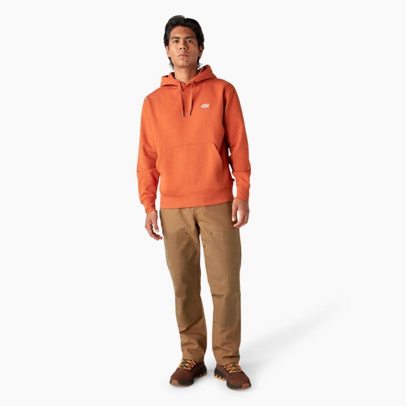 Men's Dickies Summerdale Hoodie Orange | 049253YCQ