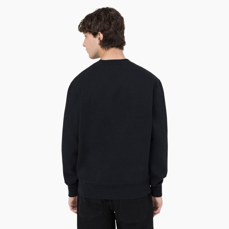 Men's Dickies Summerdale Sweatshirt Black | 265943FMB