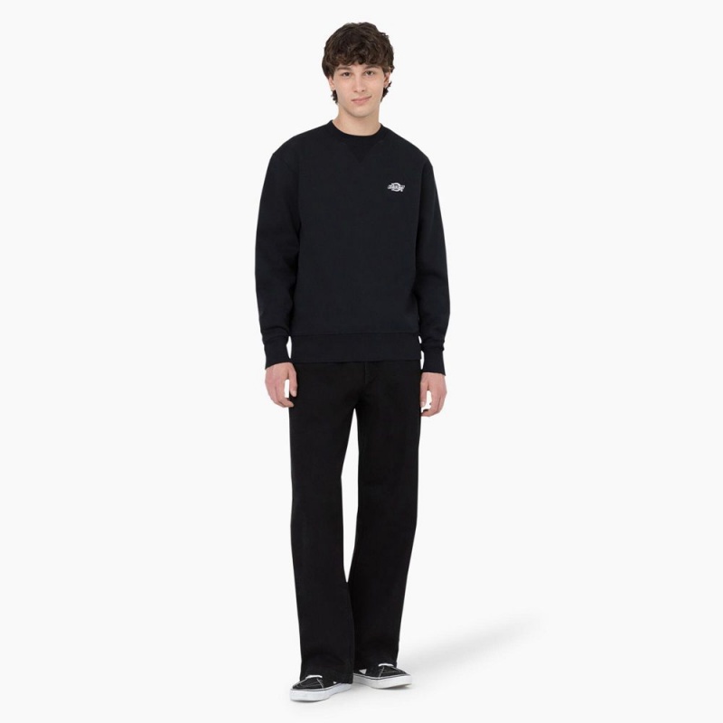 Men's Dickies Summerdale Sweatshirt Black | 265943FMB