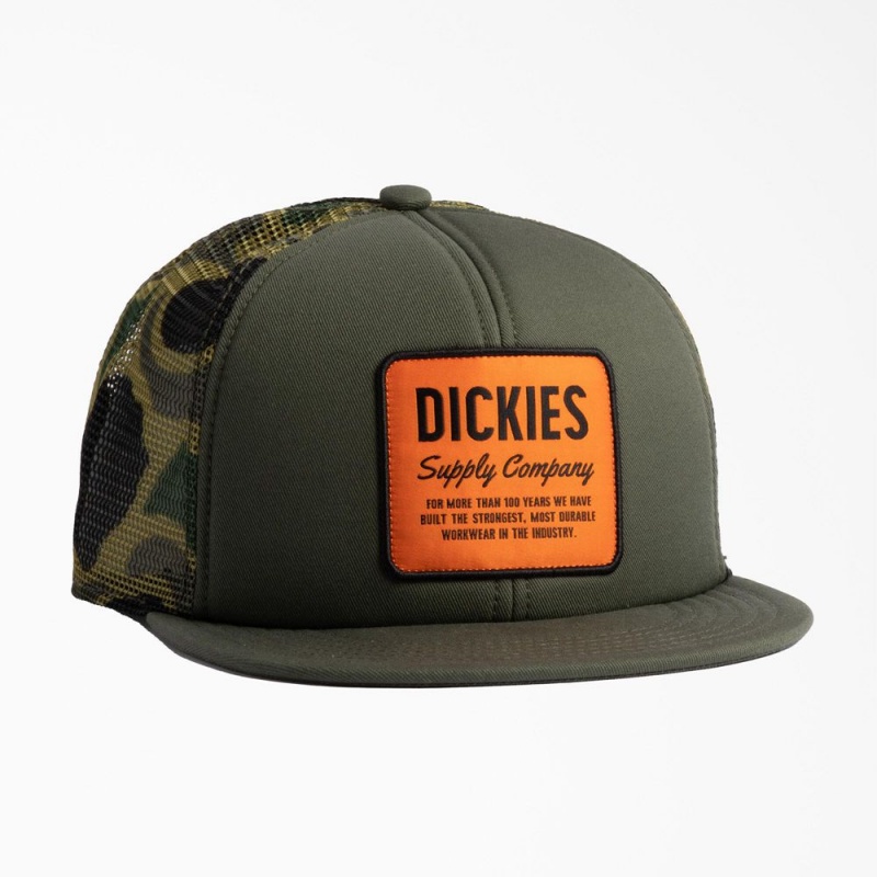 Men\'s Dickies Supply Company Trucker Hat Green | 605873YRC