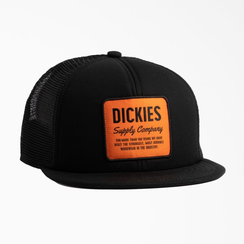 Men\'s Dickies Supply Company Trucker Hat Black | 289170GXO