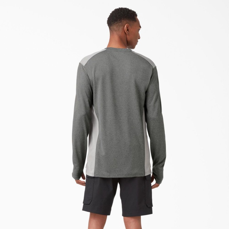 Men's Dickies Temp-iQ® 365 Long Sleeve Pocket T-Shirt Grey | 203879YDZ