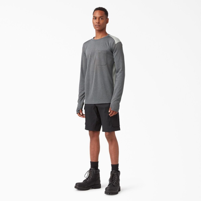 Men's Dickies Temp-iQ® 365 Long Sleeve Pocket T-Shirt Grey | 203879YDZ