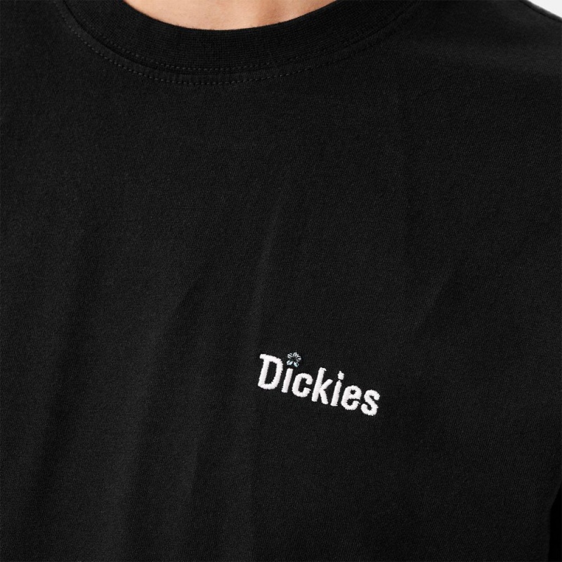 Men's Dickies Tom Knox Embroidery T-Shirt Black | 650413ARY