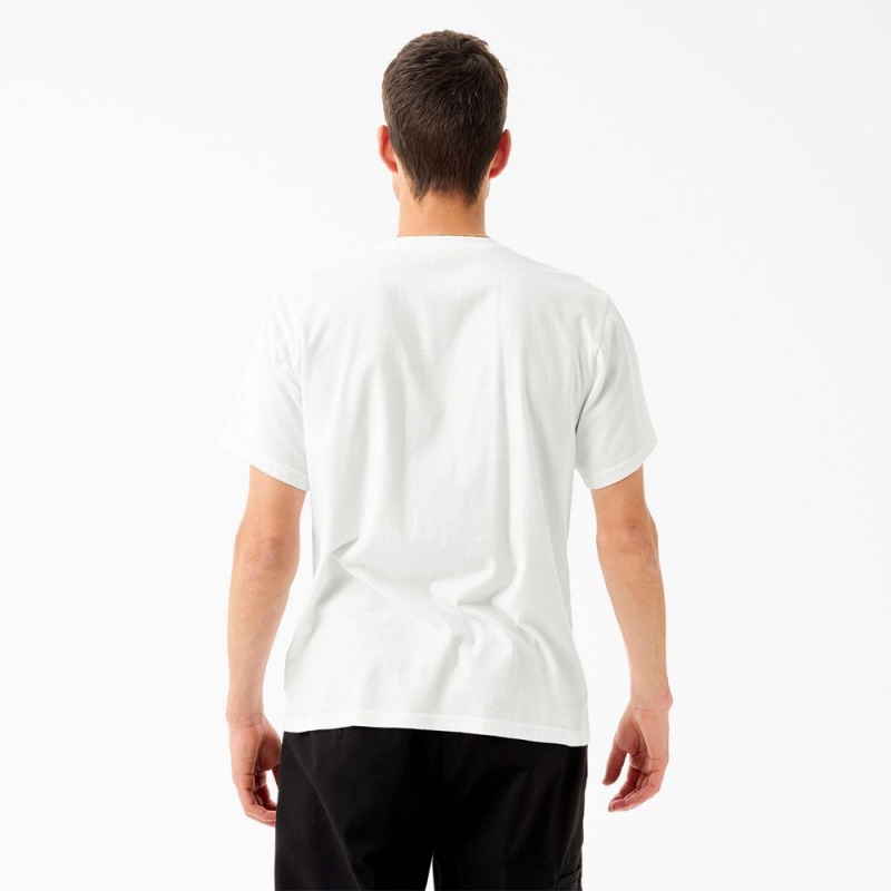 Men's Dickies Tom Knox Graphic T-Shirt White | 507198CYU