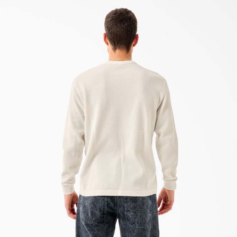 Men's Dickies Tom Knox Thermal Shirt White | 893641JPB