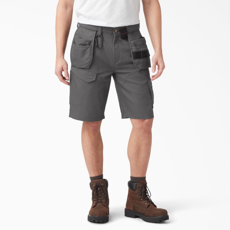 Men\'s Dickies Traeger x FLEX Relaxed Fit Shorts Grey | 546910NCH