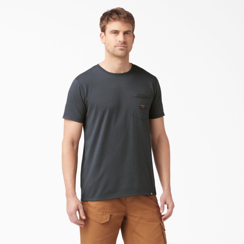 Men's Dickies Traeger x Pocket T-Shirt Grey | 571432JKR