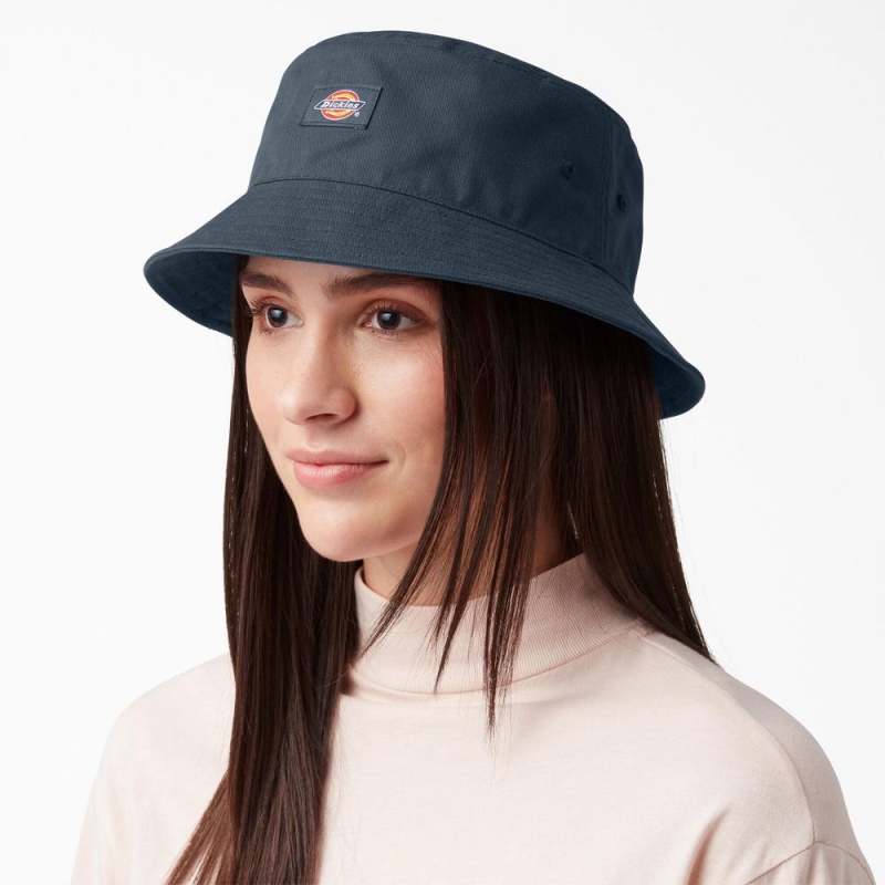 Men's Dickies Twill Bucket Hat Blue | 652789TZD