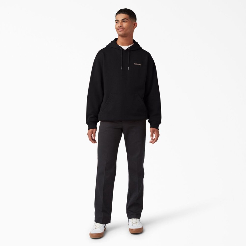 Men's Dickies Uniontown Hoodie Black | 208396NLQ