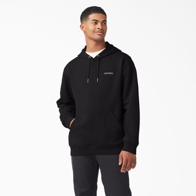 Men\'s Dickies Uniontown Hoodie Black | 208396NLQ