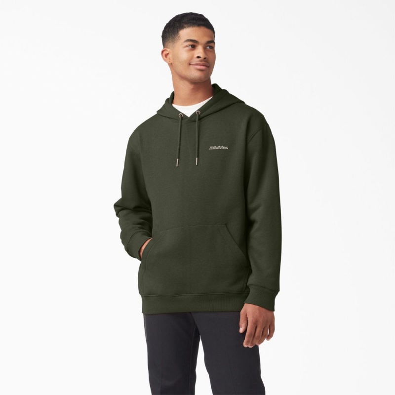 Men\'s Dickies Uniontown Hoodie Green | 234801JBS