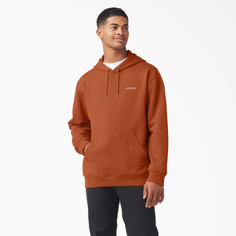 Men\'s Dickies Uniontown Hoodie Orange | 914235EYQ