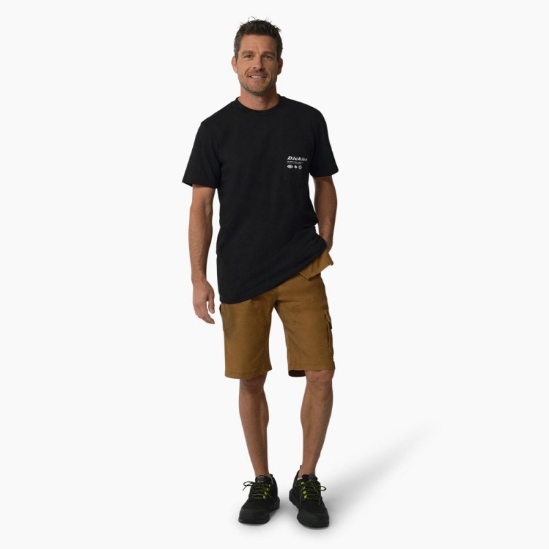 Men's Dickies United By Work Graphic Pocket T-Shirt Black | 963714TBW