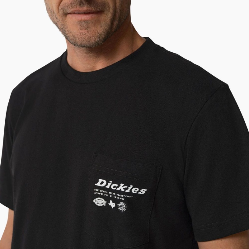 Men's Dickies United By Work Graphic Pocket T-Shirt Black | 963714TBW