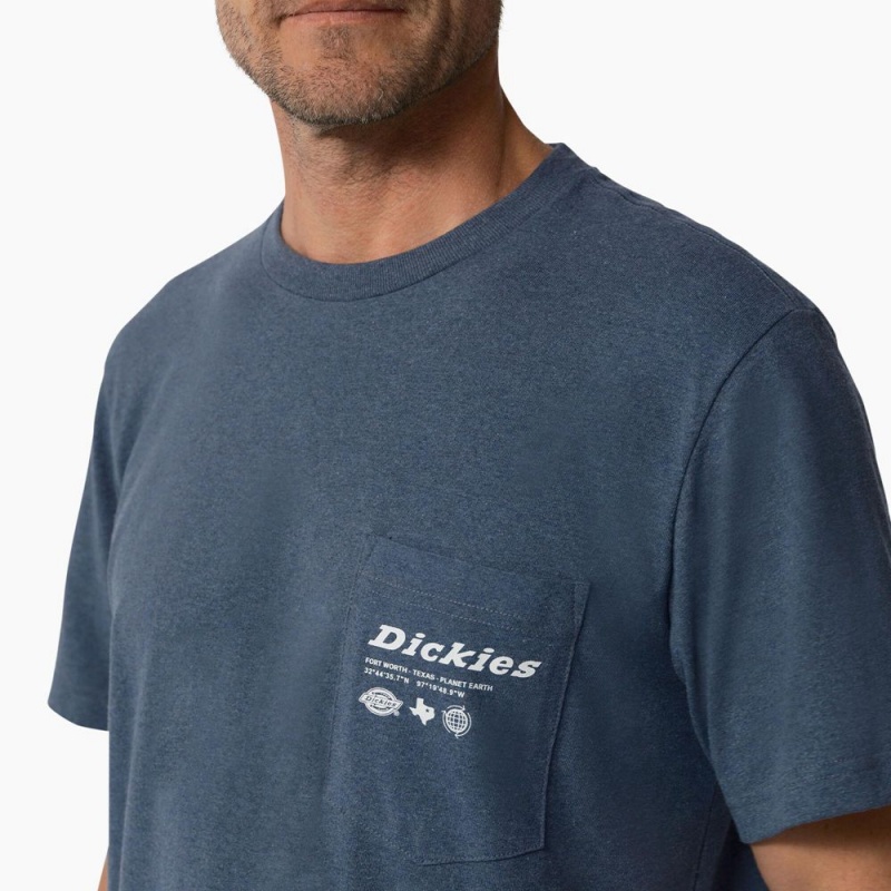 Men's Dickies United By Work Graphic Pocket T-Shirt Blue | 306129FLW