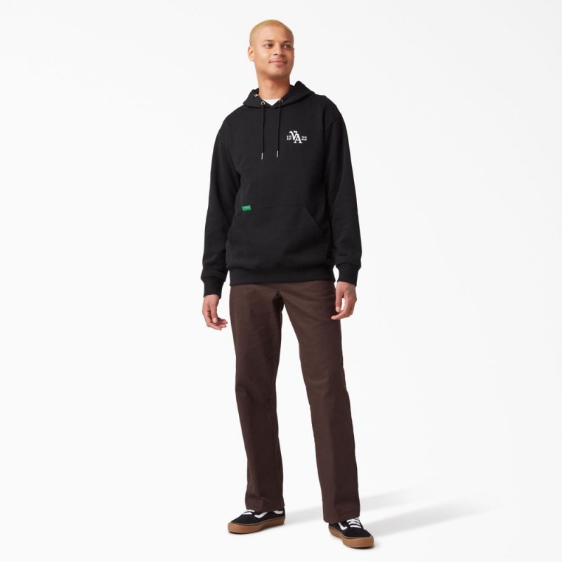 Men's Dickies Vincent Alvarez Embroidered Hoodie Black | 289674NEF