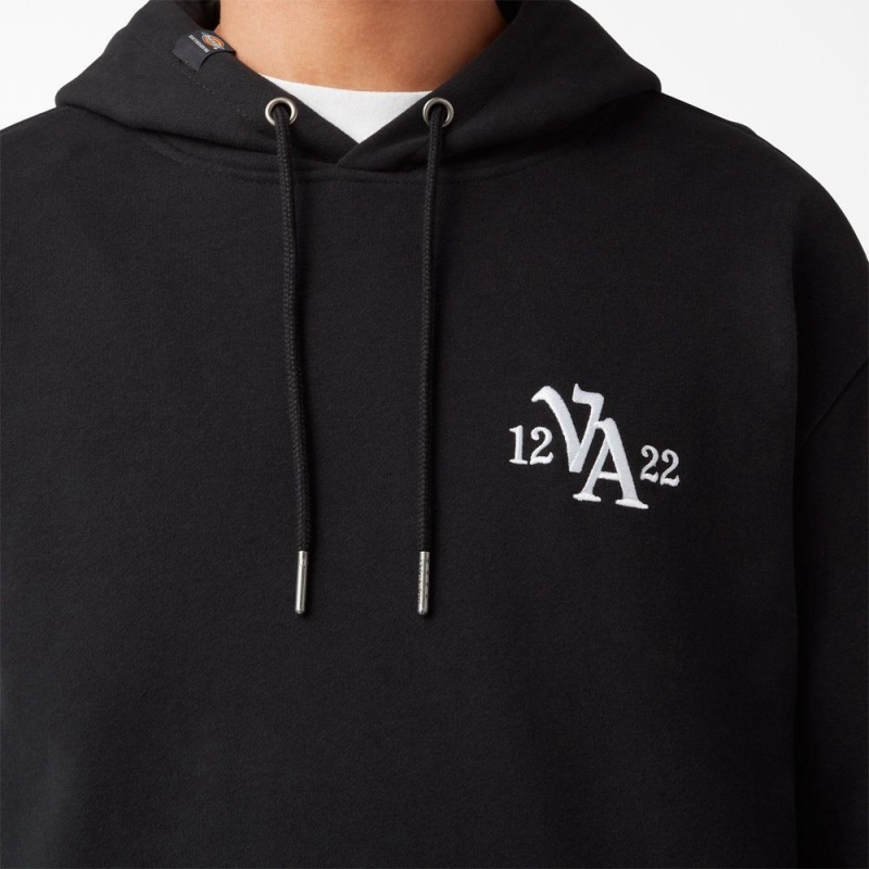 Men's Dickies Vincent Alvarez Embroidered Hoodie Black | 289674NEF