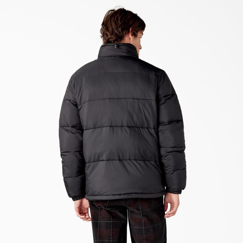 Men's Dickies Waldenburg Puffer Jacket Black | 871965BQM