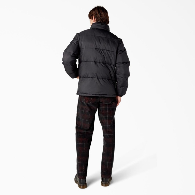 Men's Dickies Waldenburg Puffer Jacket Black | 871965BQM