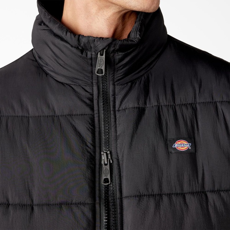 Men's Dickies Waldenburg Puffer Jacket Black | 871965BQM