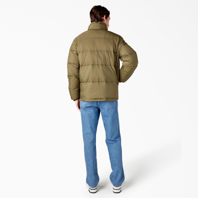 Men's Dickies Waldenburg Puffer Jacket Green | 759146EQM