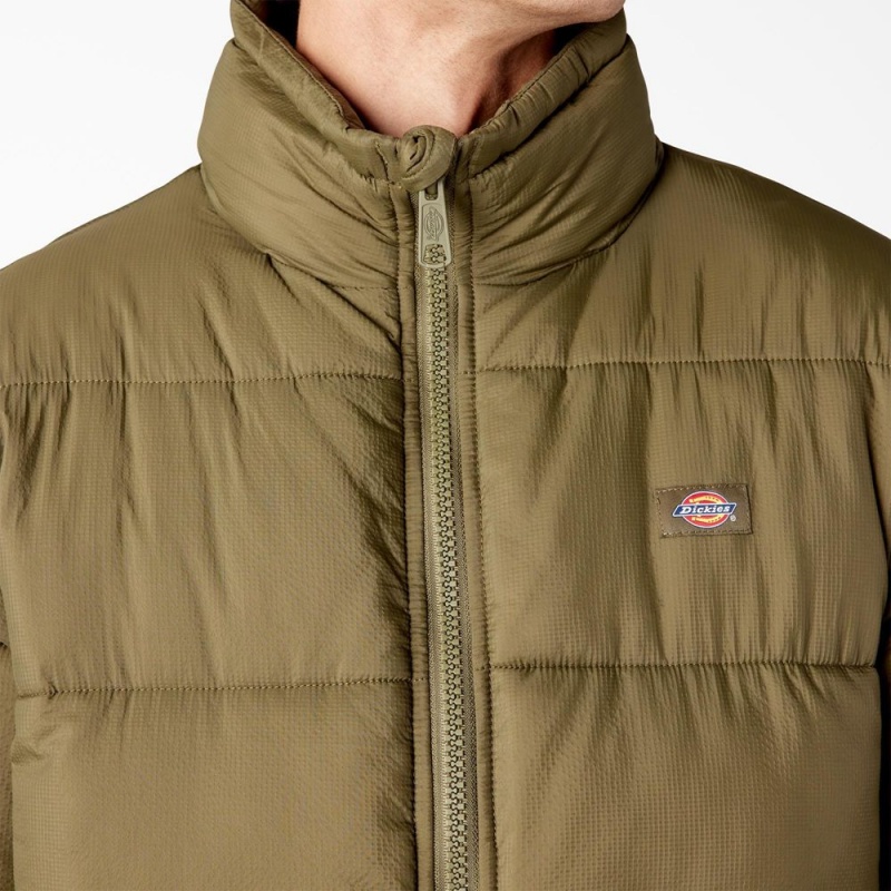 Men's Dickies Waldenburg Puffer Jacket Green | 759146EQM