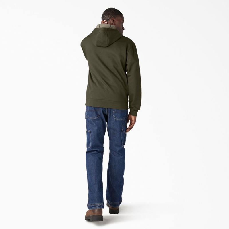 Men's Dickies Water Repellent Camo Logo Hoodie Green | 890413ZIG