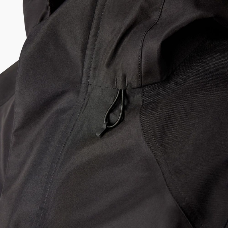 Men's Dickies Waterproof Shell Jacket Black | 562847DNJ