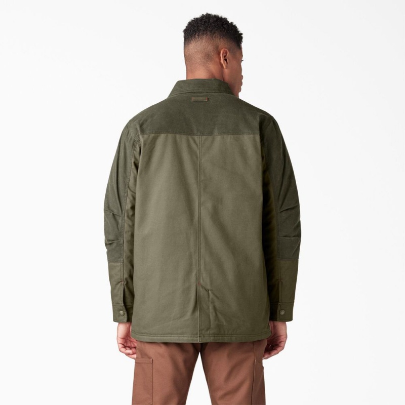 Men's Dickies Waxed Canvas Chore Jacket Green | 295863IHM