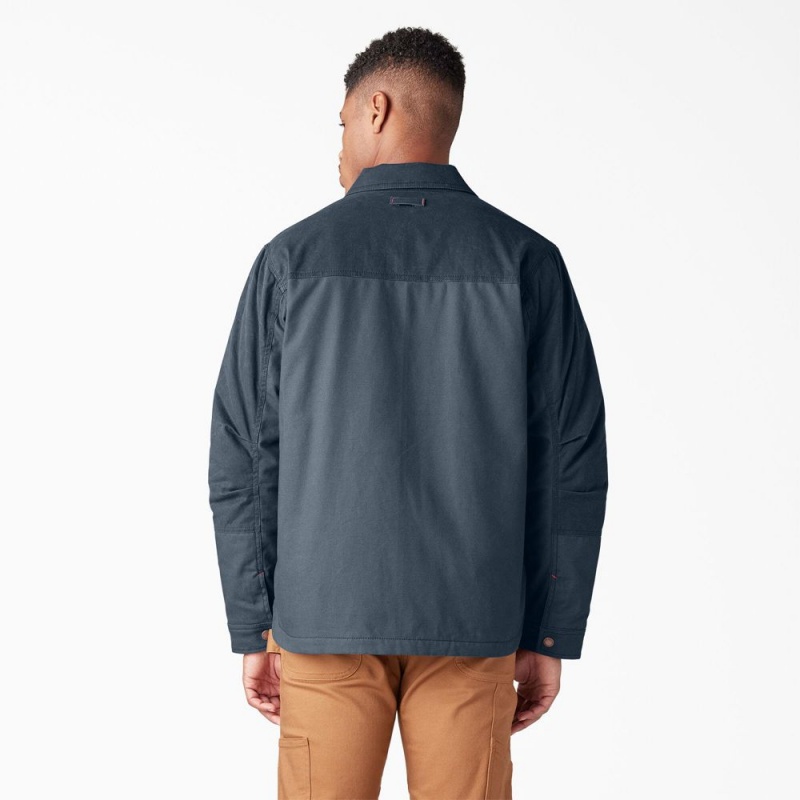 Men's Dickies Waxed Canvas Service Jacket Blue | 193286DTC