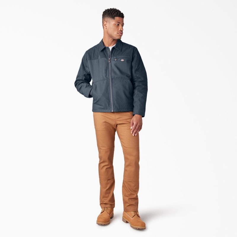 Men's Dickies Waxed Canvas Service Jacket Blue | 193286DTC