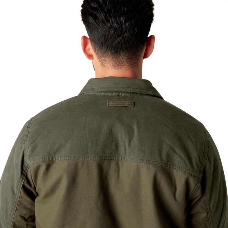 Men's Dickies Waxed Canvas Service Jacket Green | 015743FGY