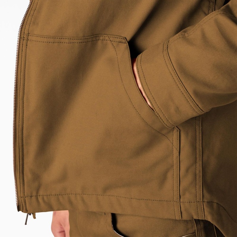 Men's Dickies Waxed Canvas Service Jacket Brown | 604291SGX