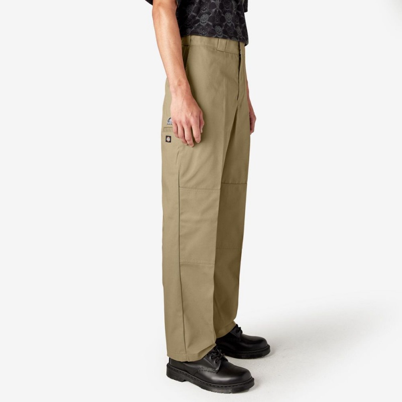 Men's Dickies x Lurking Class Regular Fit Double Knee Pants Khaki | 813406FMZ