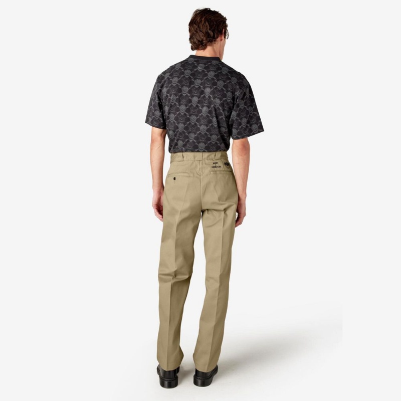 Men's Dickies x Lurking Class Regular Fit Double Knee Pants Khaki | 813406FMZ