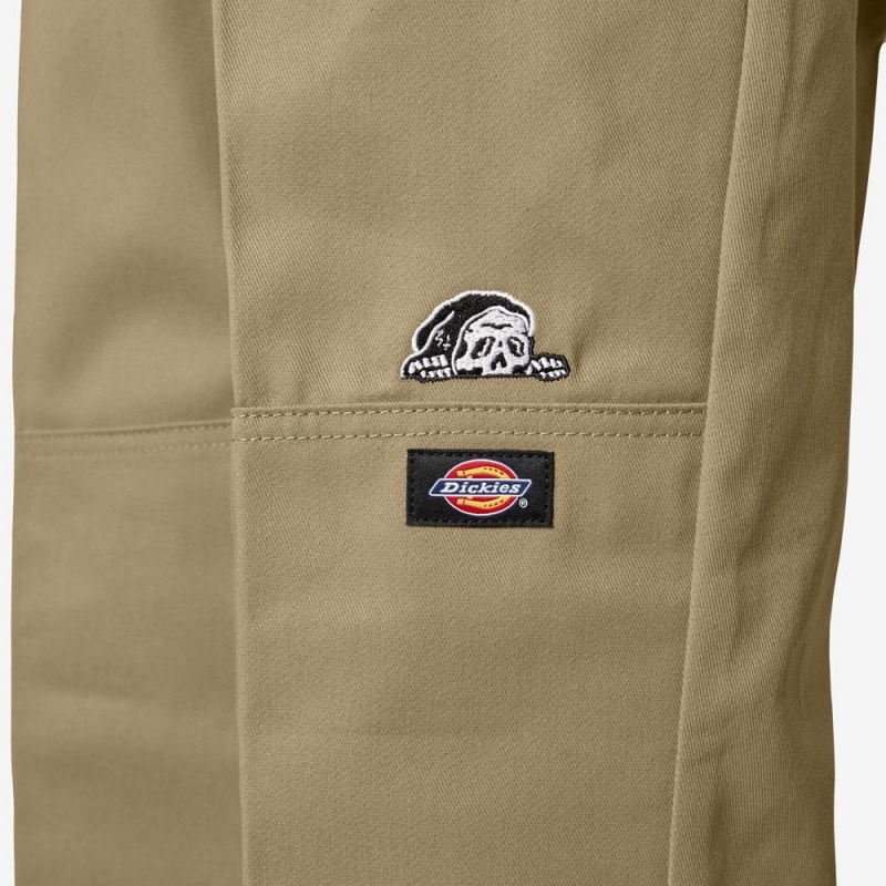 Men's Dickies x Lurking Class Regular Fit Double Knee Pants Khaki | 813406FMZ