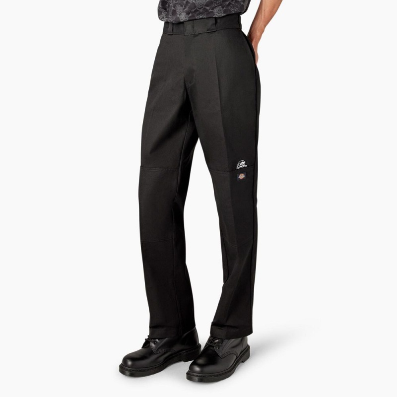 Men's Dickies x Lurking Class Regular Fit Double Knee Pants Black | 495316ZMS