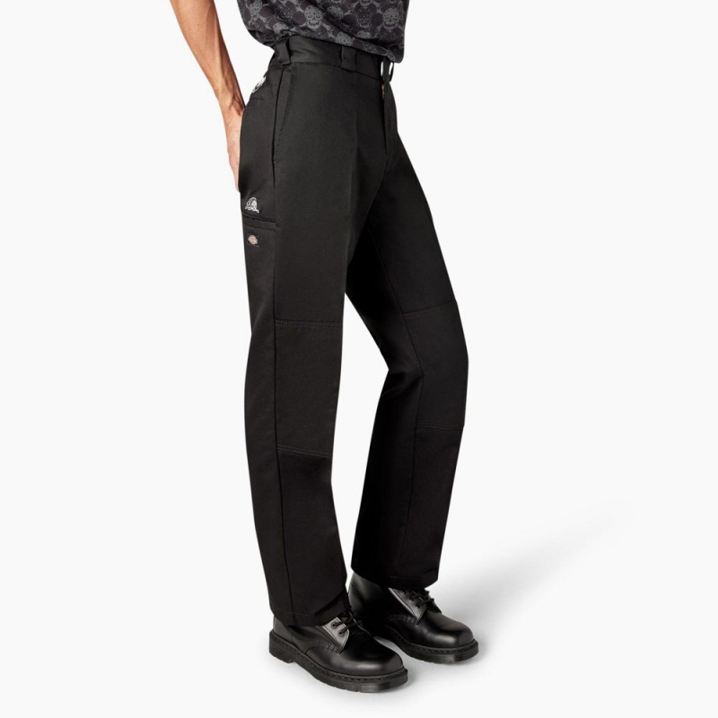 Men's Dickies x Lurking Class Regular Fit Double Knee Pants Black | 495316ZMS