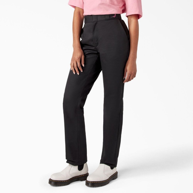 Women's Dickies Breast Cancer Awareness 874® Work Pants Black | 360958MBG