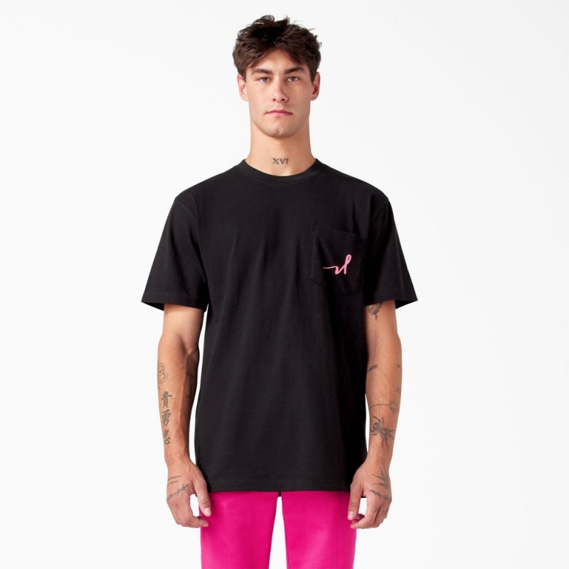 Women's Dickies Breast Cancer Awareness Heavyweight T-Shirt Black | 501924AEG