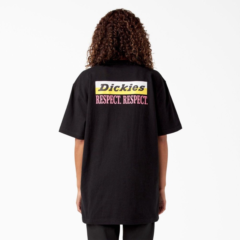 Women's Dickies Breast Cancer Awareness Heavyweight T-Shirt Black | 501924AEG