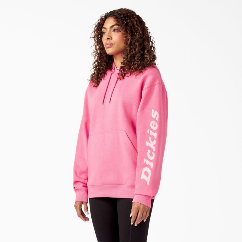 Women's Dickies Breast Cancer Awareness Logo Hoodie Pink | 231579WGV