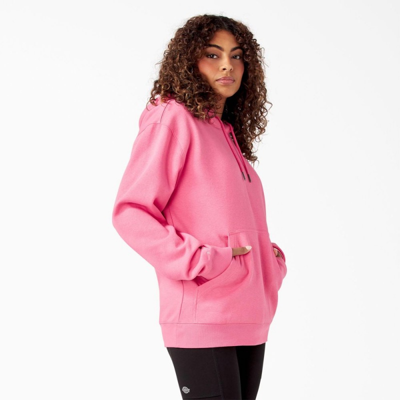 Women's Dickies Breast Cancer Awareness Logo Hoodie Pink | 231579WGV