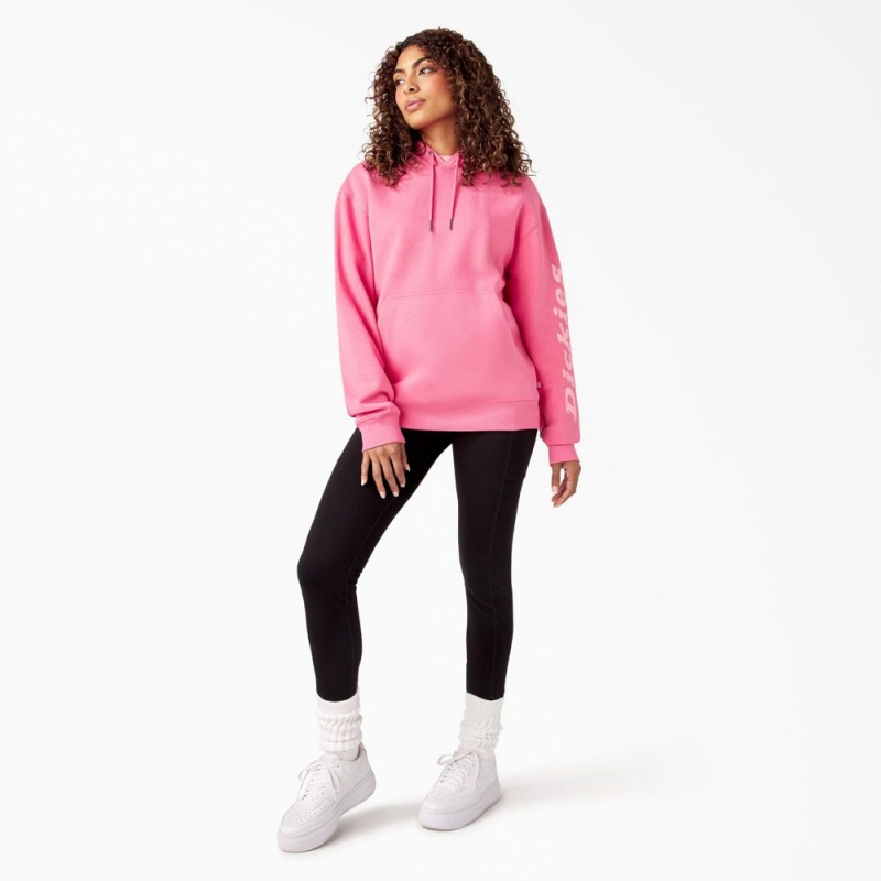 Women's Dickies Breast Cancer Awareness Logo Hoodie Pink | 231579WGV