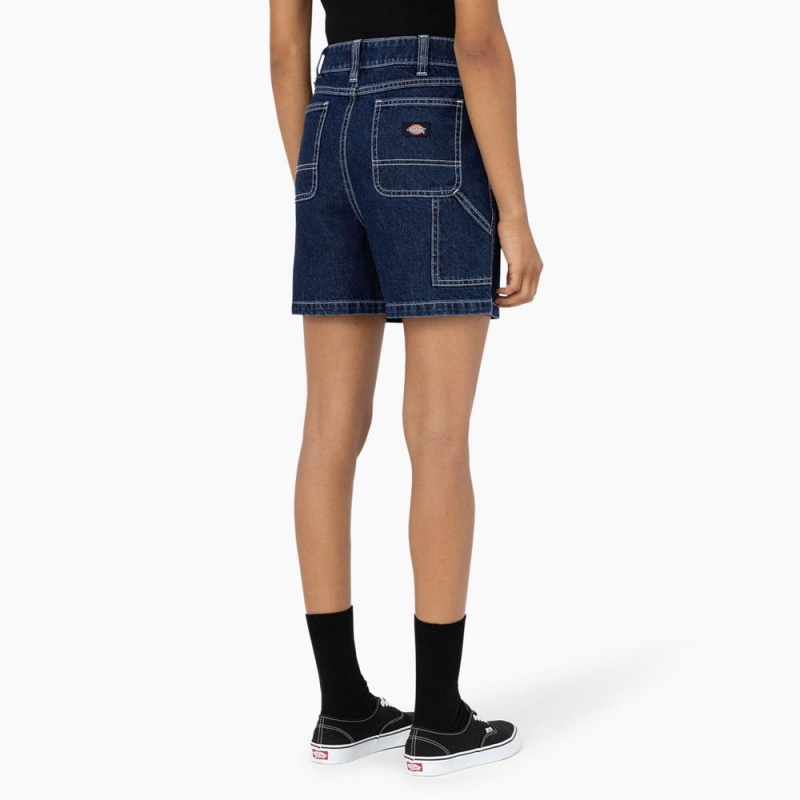 Women's Dickies Carpenter Jean Shorts Blue | 946723INU